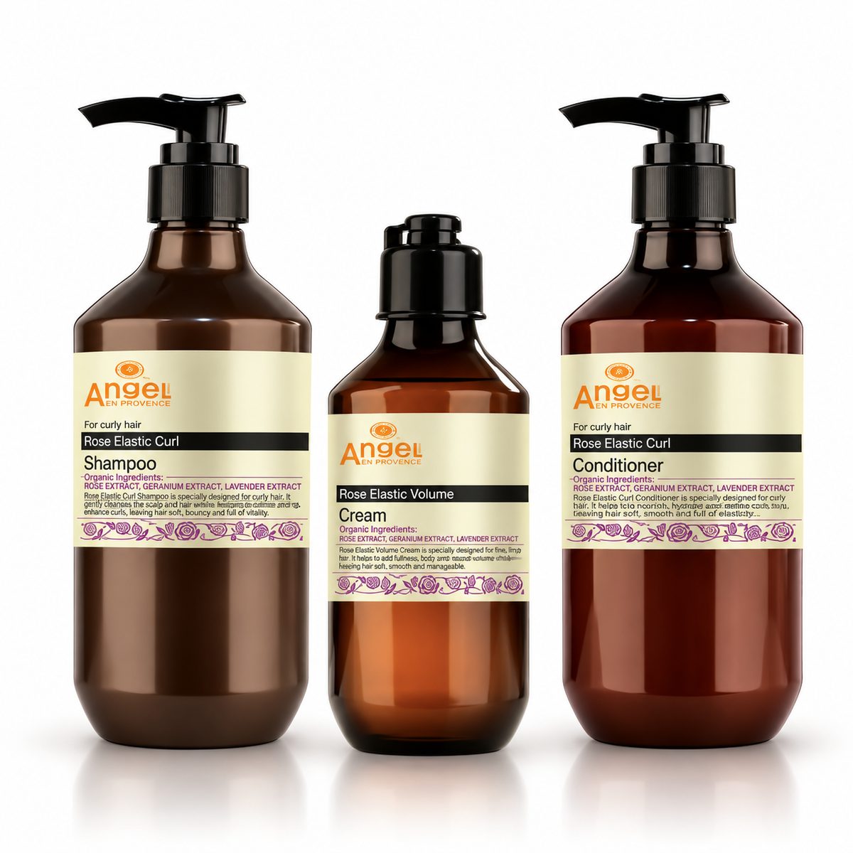 Angel En Provence Rose Elastic for Curly Hair Gift Pack