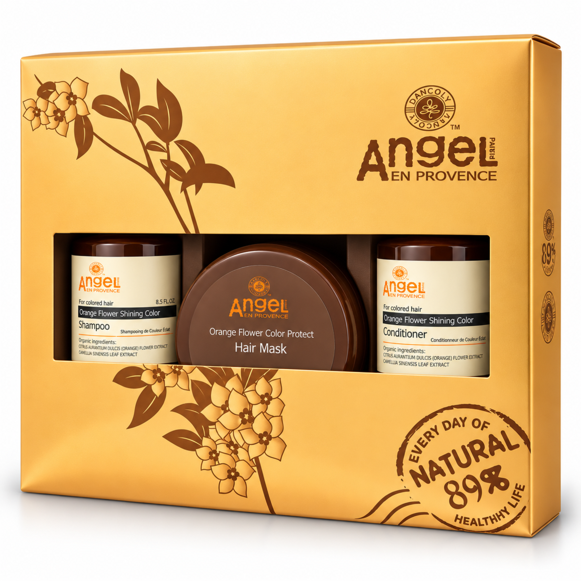 Orange Flower Coloured Hair Gift Pack